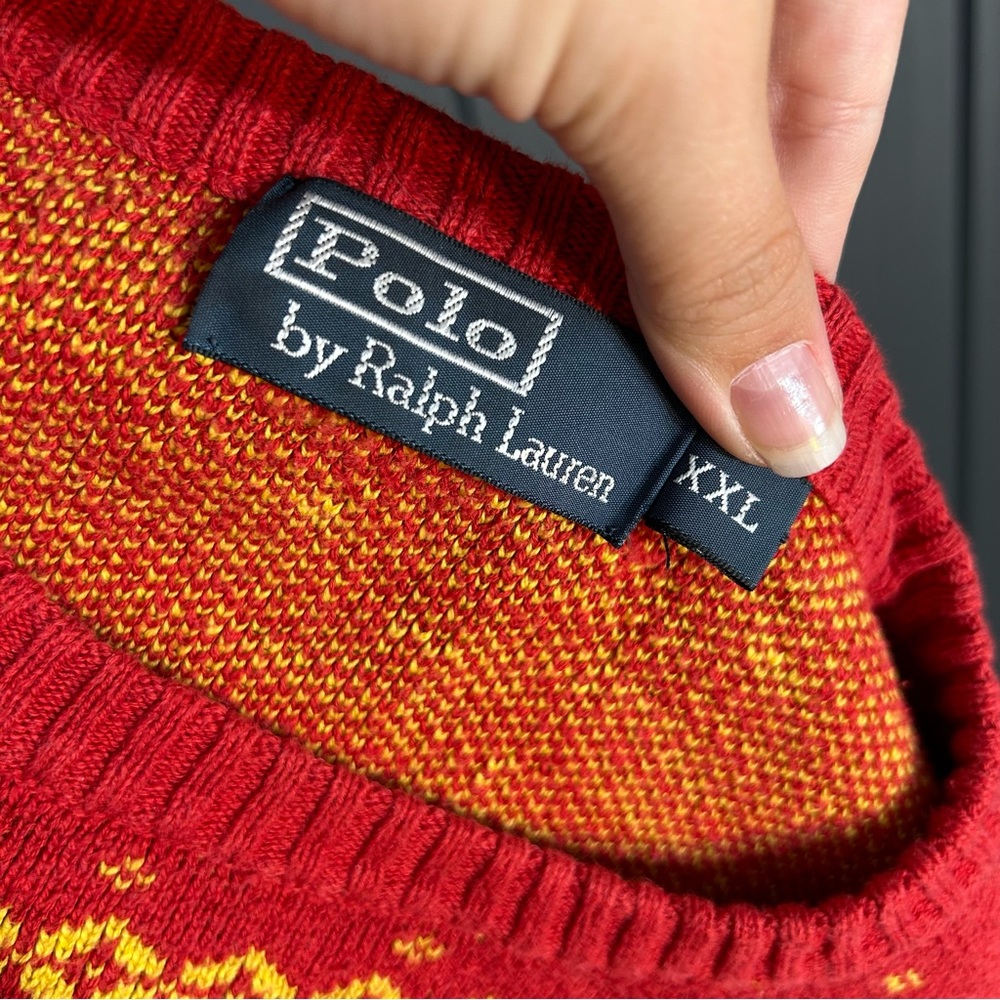 Polo Ralph Lauren Vintage Rare Sweater Buffalo Tipi Size XXL - Picture 5 of 6